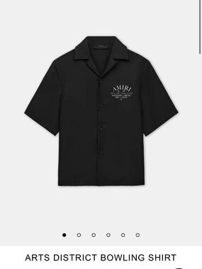 AMIRI Black Camp Collar Bowling Shirt